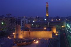 Dubai 02 Dubai Museum 01 Nighttime View From Our Hotel Room With Grand Mosque.JPG